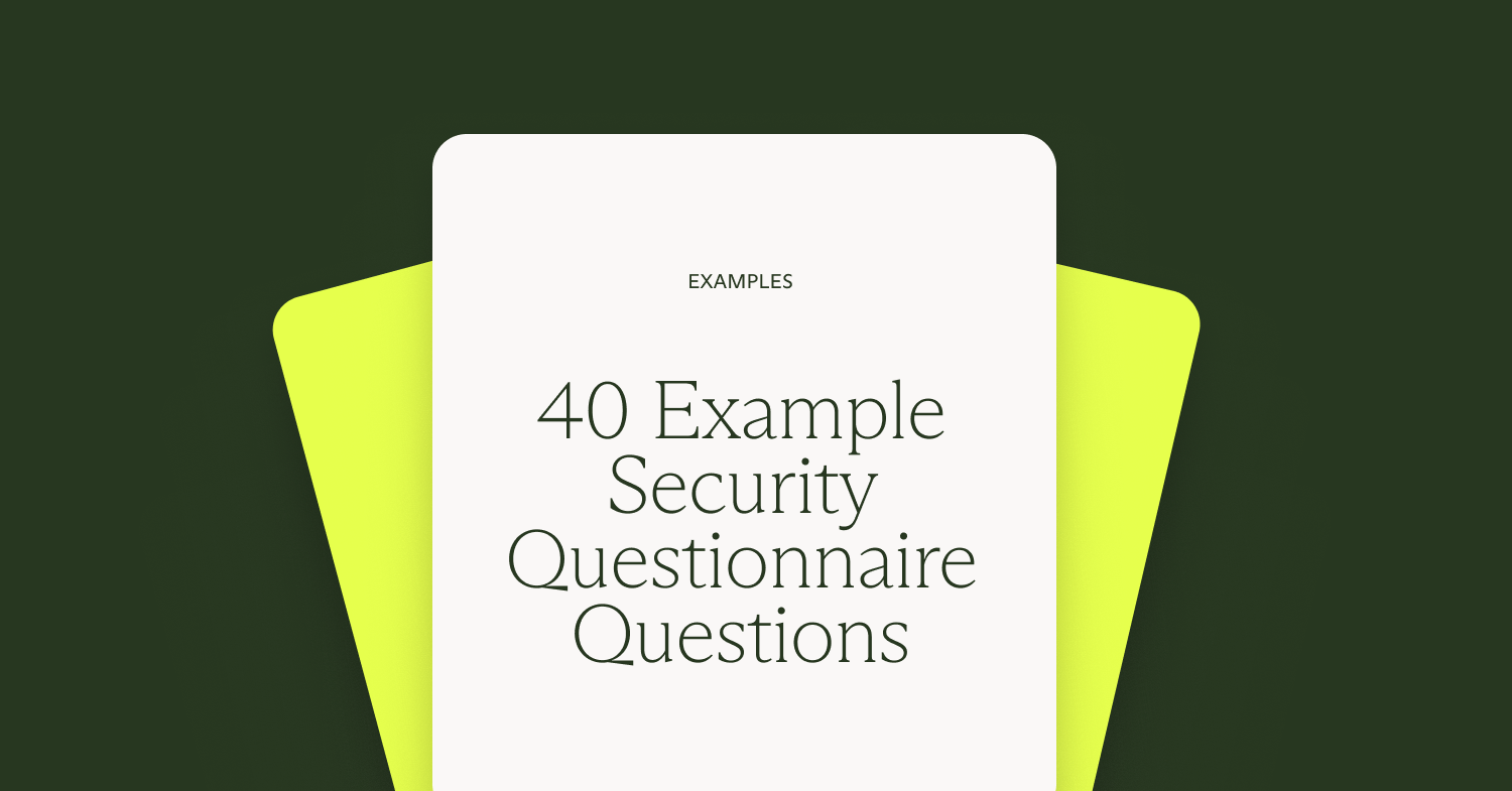 Security Questionnaire 40 Example Questions Blog